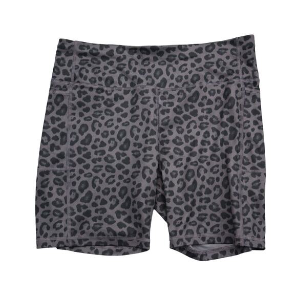 Athletics Works Shorts Womens XXL Gray Cheetah Print Compression Pull On Bottoms - Picture 1 of 16